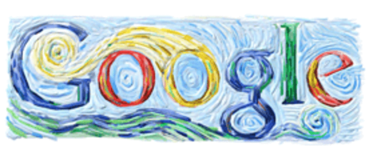 Google doodle celebrating Vincent Van Gogh