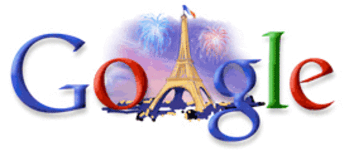 Colorful and Artful Google doodle includes Eiffel Tower in Paris 