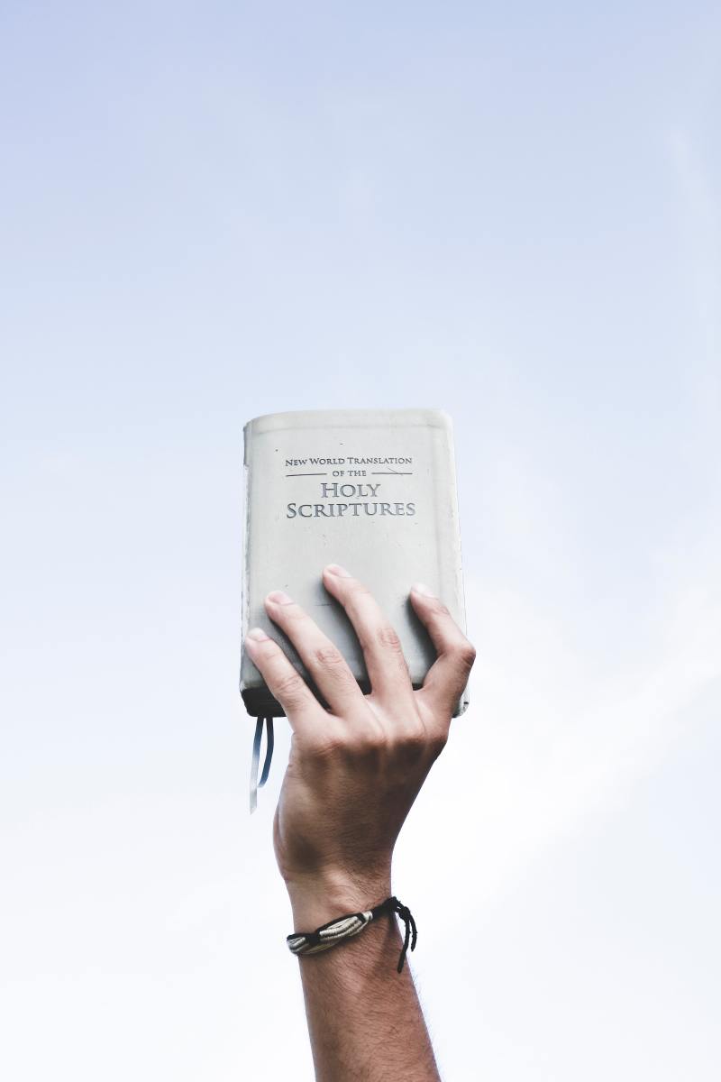 Person holding Bible
