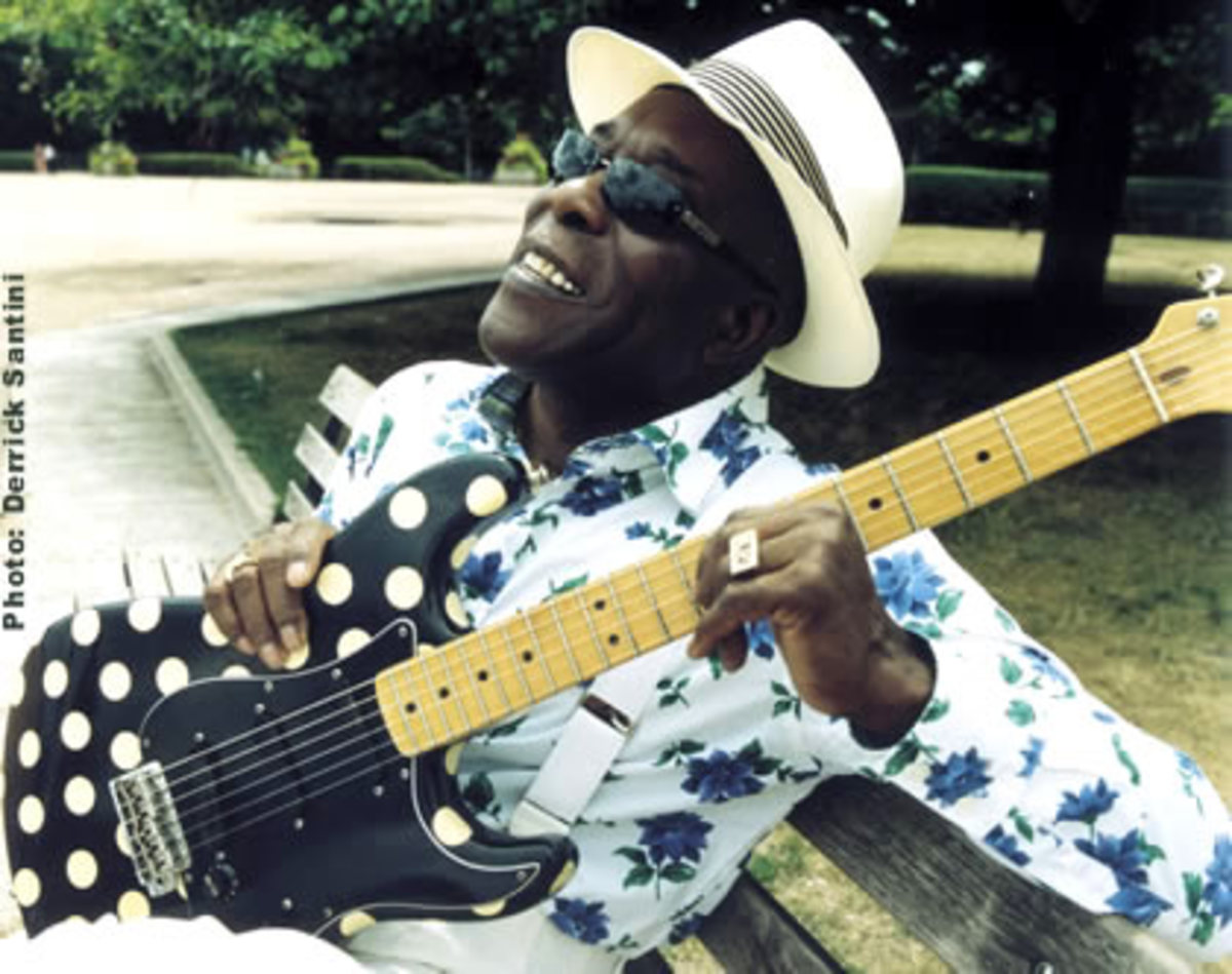 Blues Legend Buddy Guy and his signature polka dot guitar