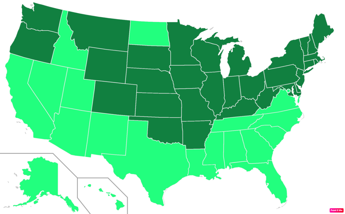 U.S. states by the percentage of their population self-identifying Irish ancestry according to the U.S. Census Bureau.[2] States where Irish ancestry is greater than the United States as a whole are in full green.