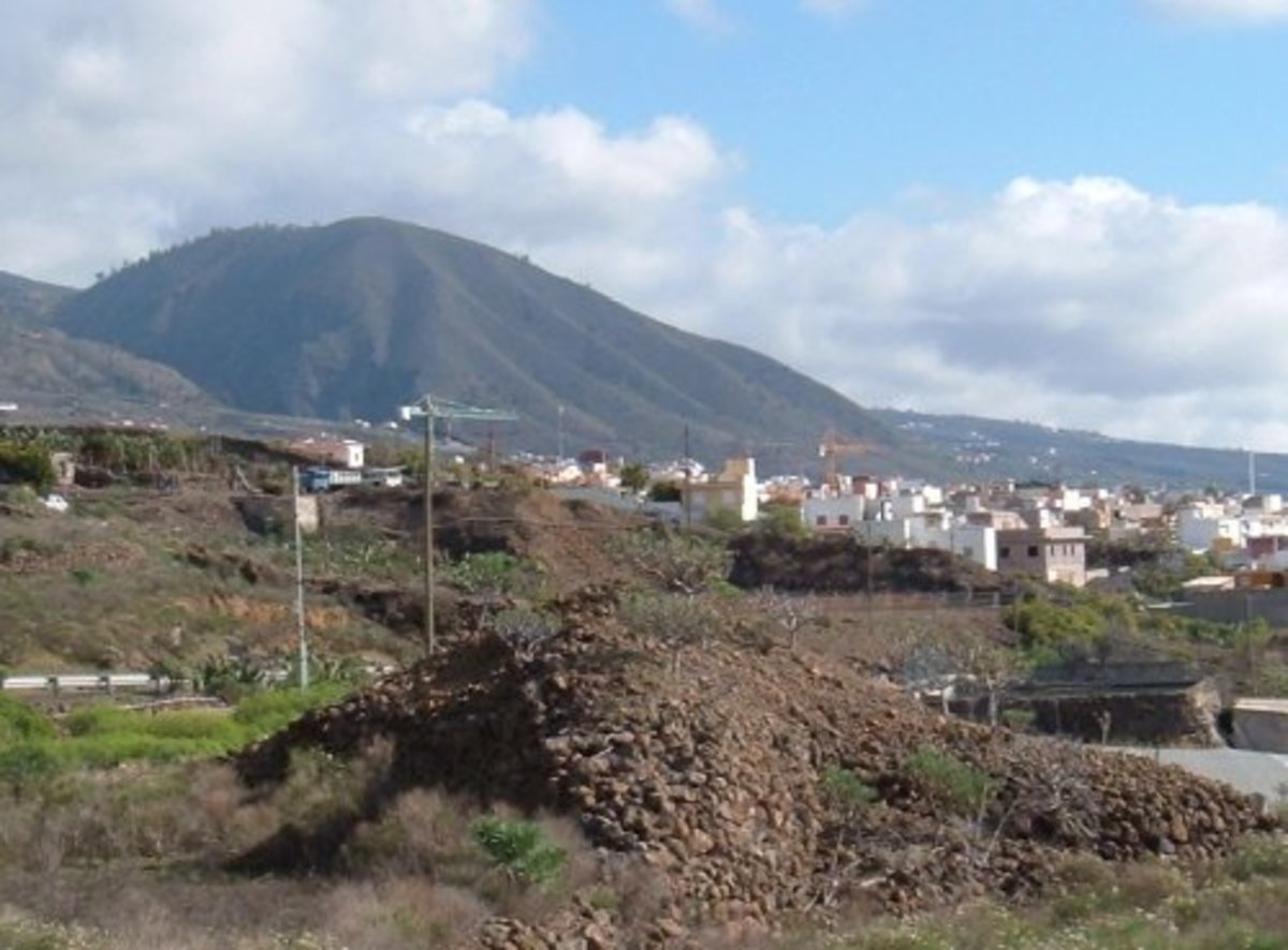 View of a  mound and Mt Tejina in view