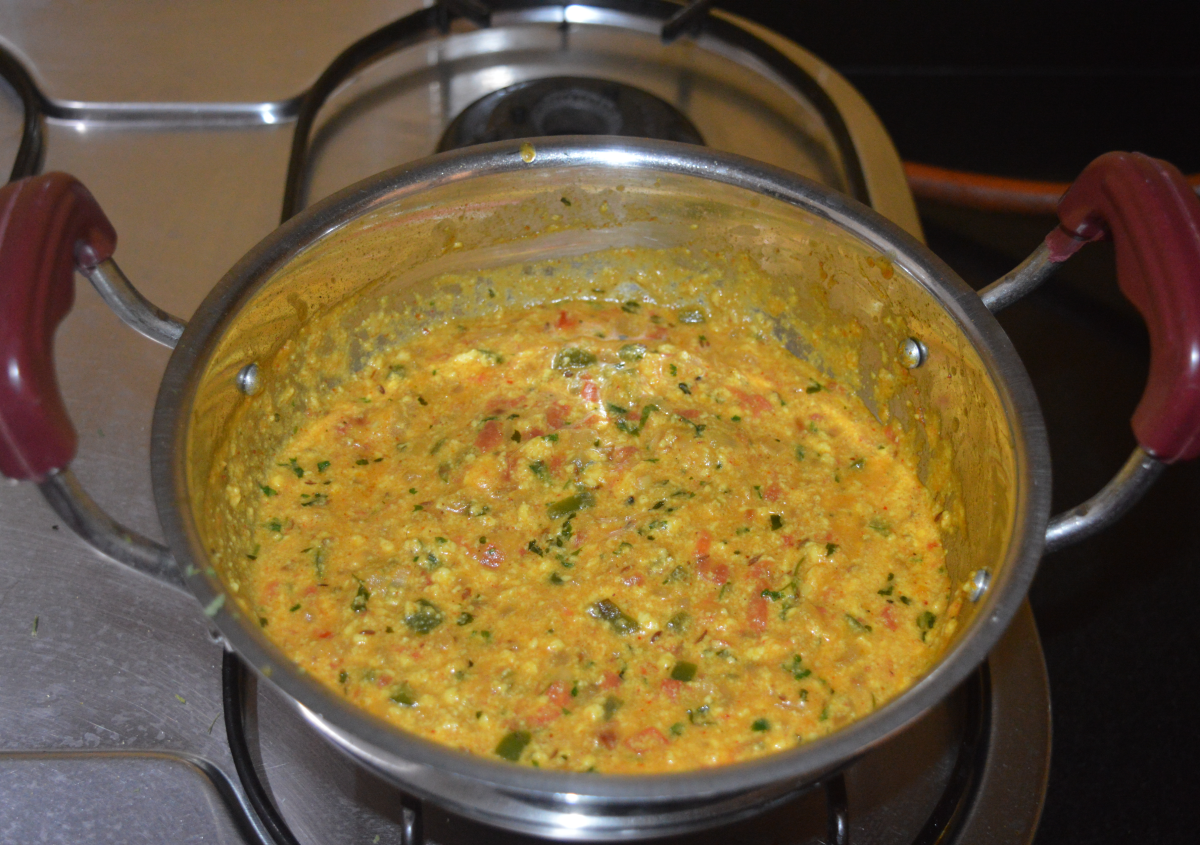 Mix well and simmer for a minute. Your favorite paneer bhurji curry is ready! 