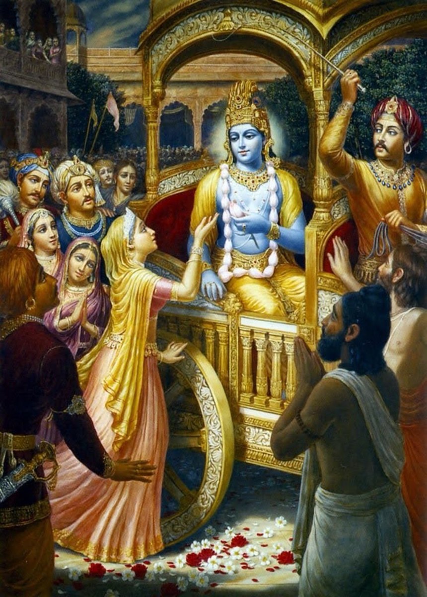 When Krishna decides to leave Vrindavan, people are heartbroken