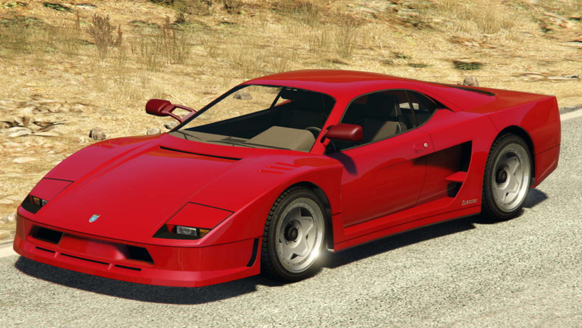 Grotti is GTA's equivalent to Italian automaker. The car showed here is Grotti Turismo Classic, based on Ferrari F40