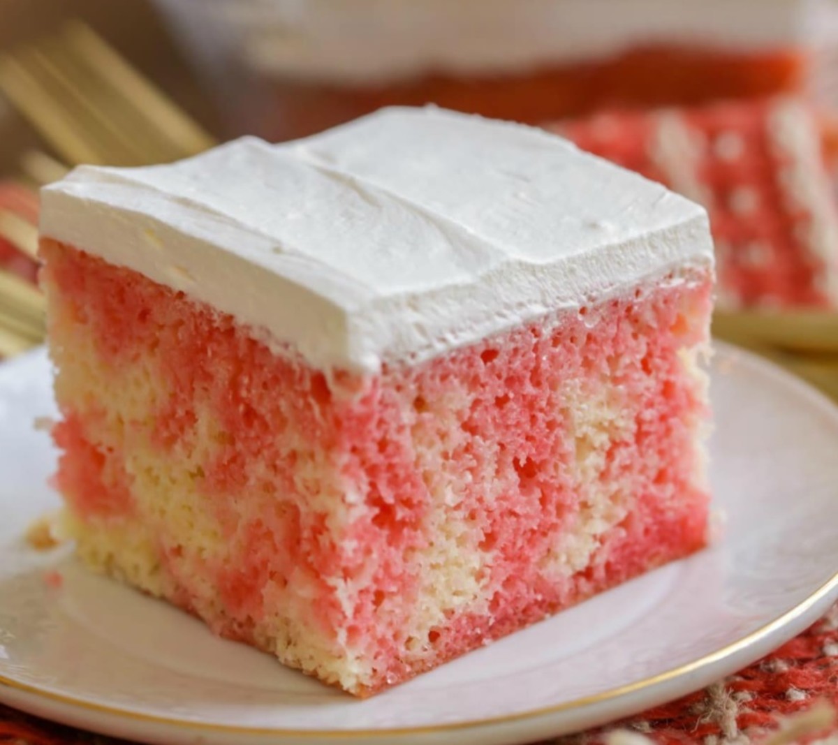Strawberry Jello Cake Recipe | Tastes of Lizzy T