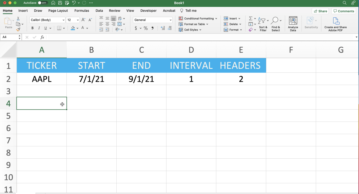 how to insert a header in excel for mac