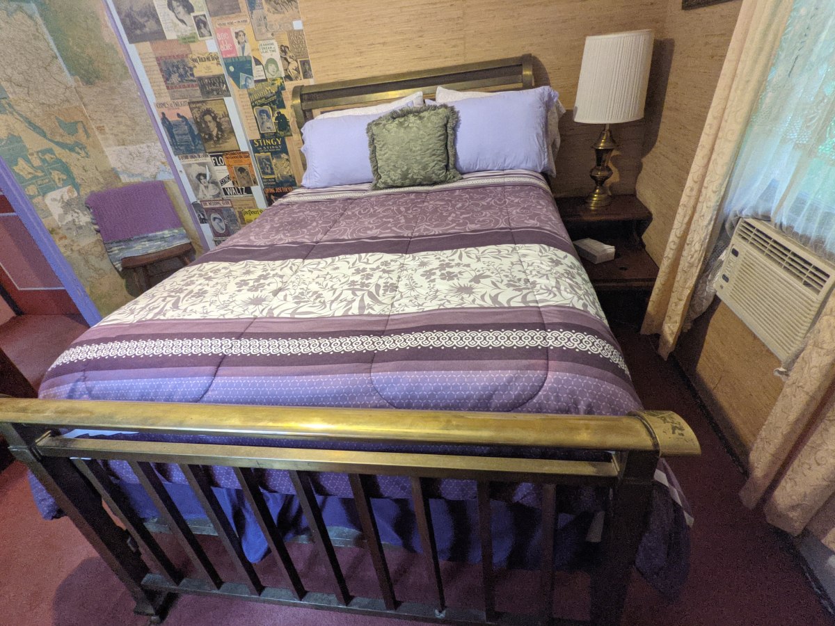 Antique brass bed in which my wife and I slept the night we stayed at the historic Inn at Castlerock in Bisbee, Arizona