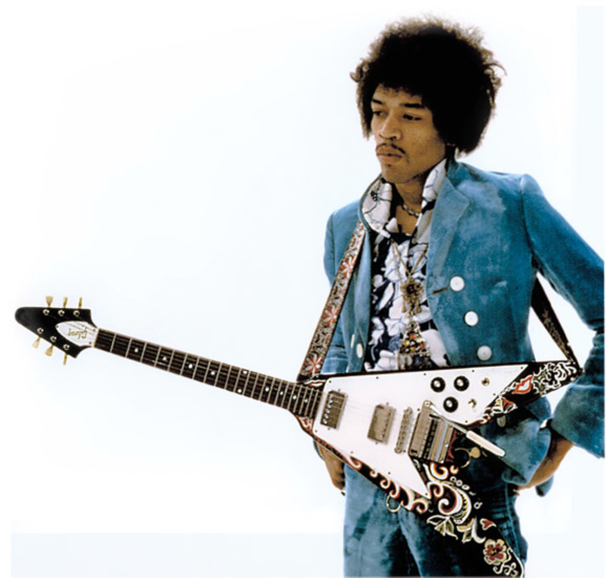 Jimi with his Gibson Flying V