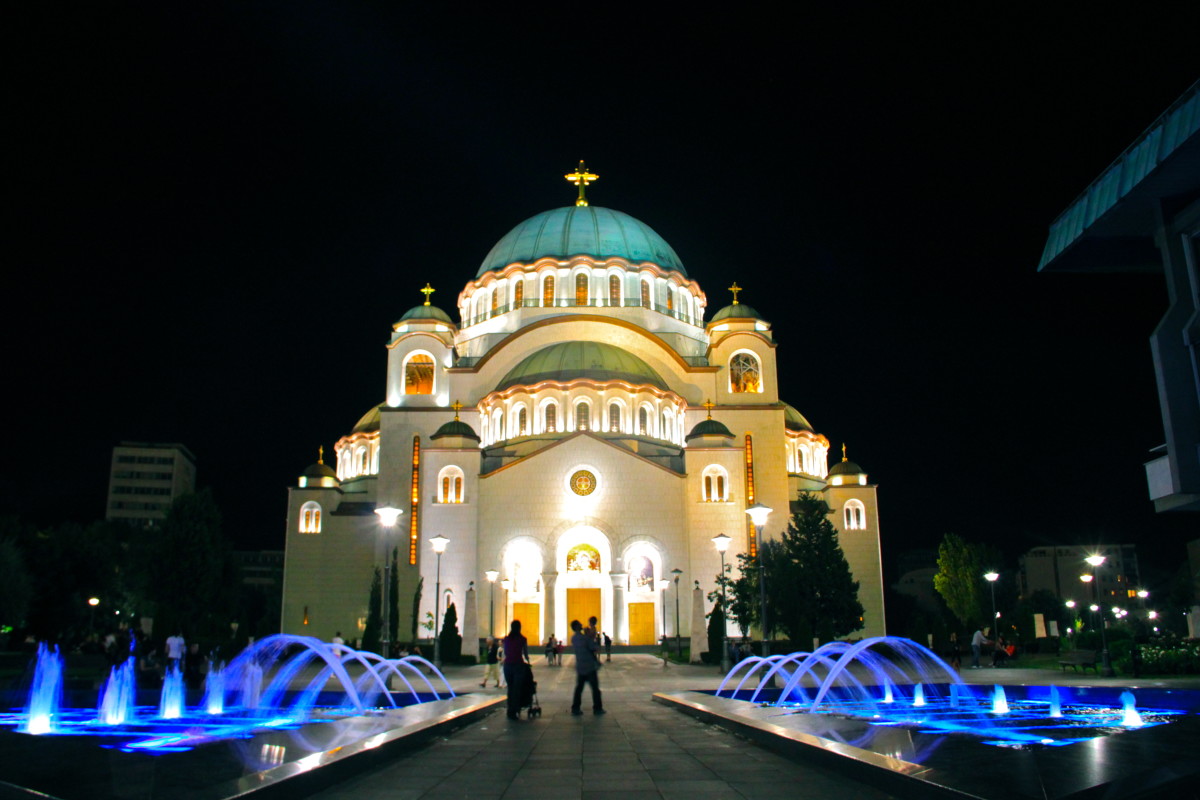 Cathedral of Saint Sava was built in the Byzantine style.