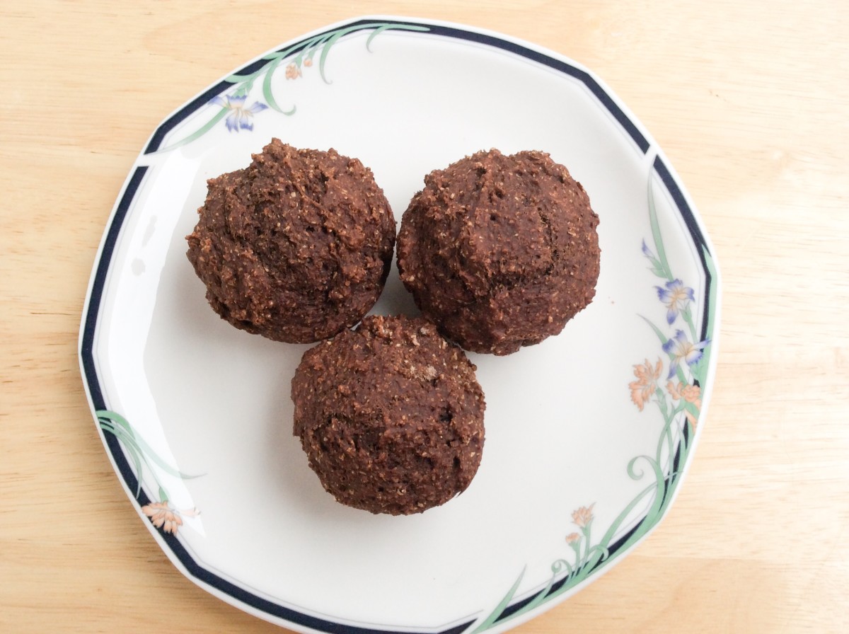 Three bread-type chocolate muffins 