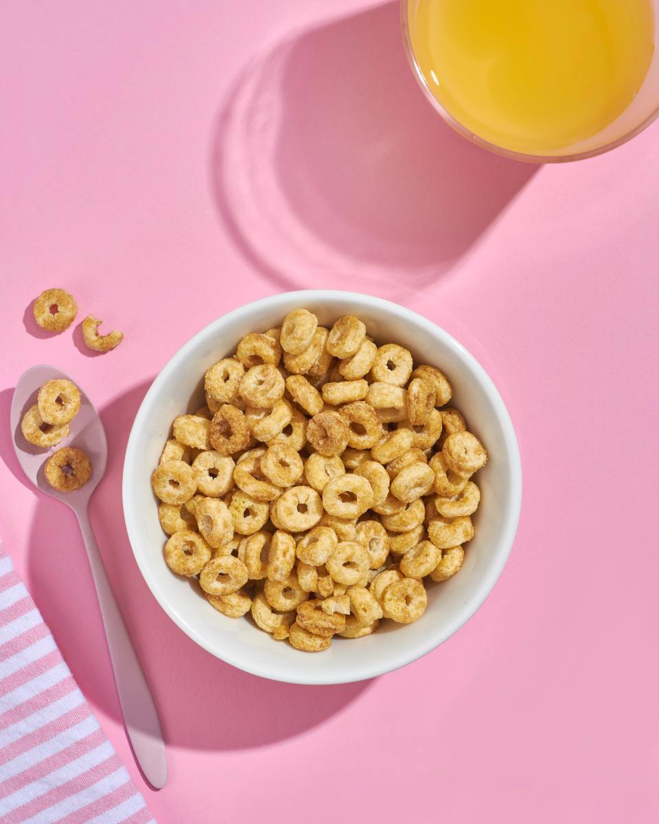 Baby-specific cereals are recommended by the American Academy of Pediatrics. Soft O-shaped cereal is perfect.
