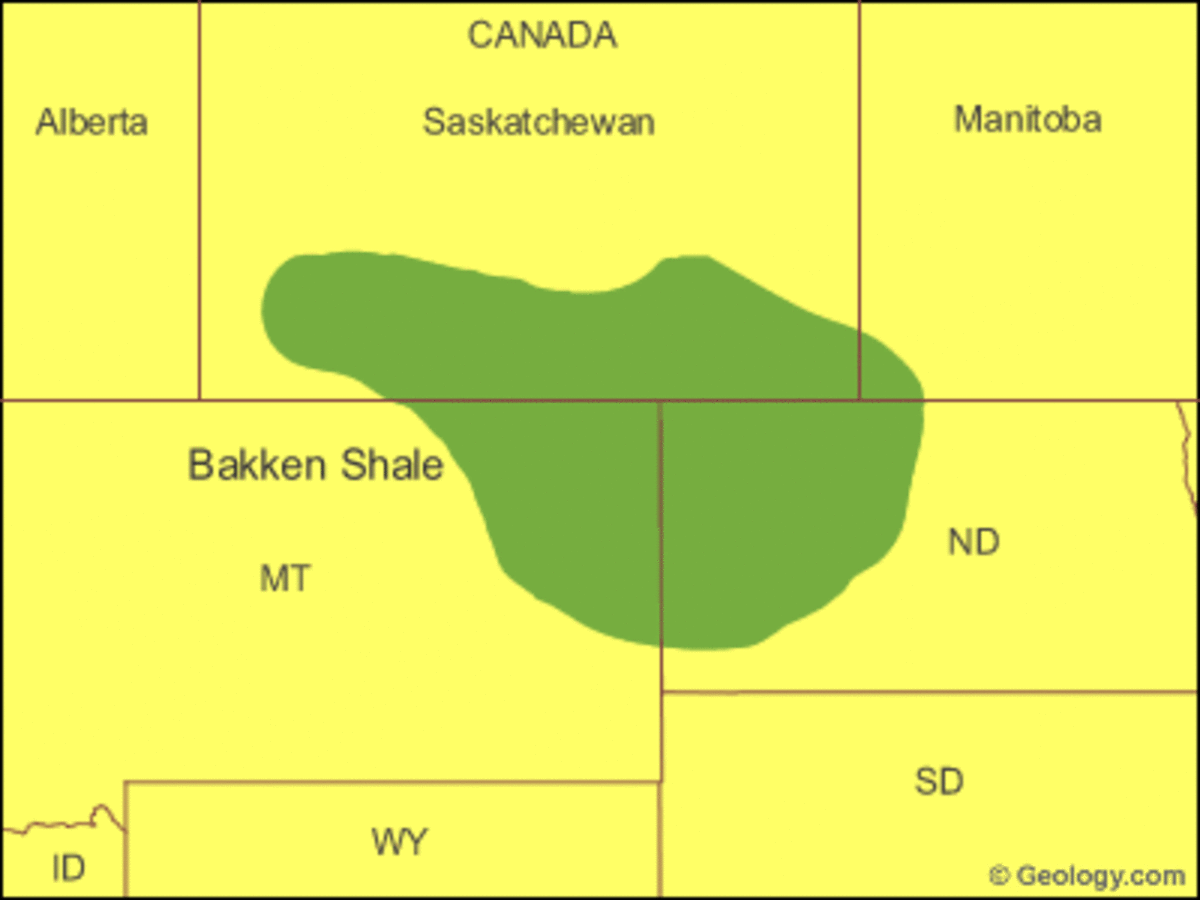 map of the Bakken Shale Formation