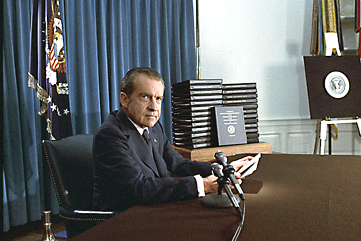 1974. Richard Nixon was forced to resign after the Watergate Scandal. Although the high and mighty have power to influence, manipulate, and deceive, in a democracy even the most powerful may be peacefully removed from office