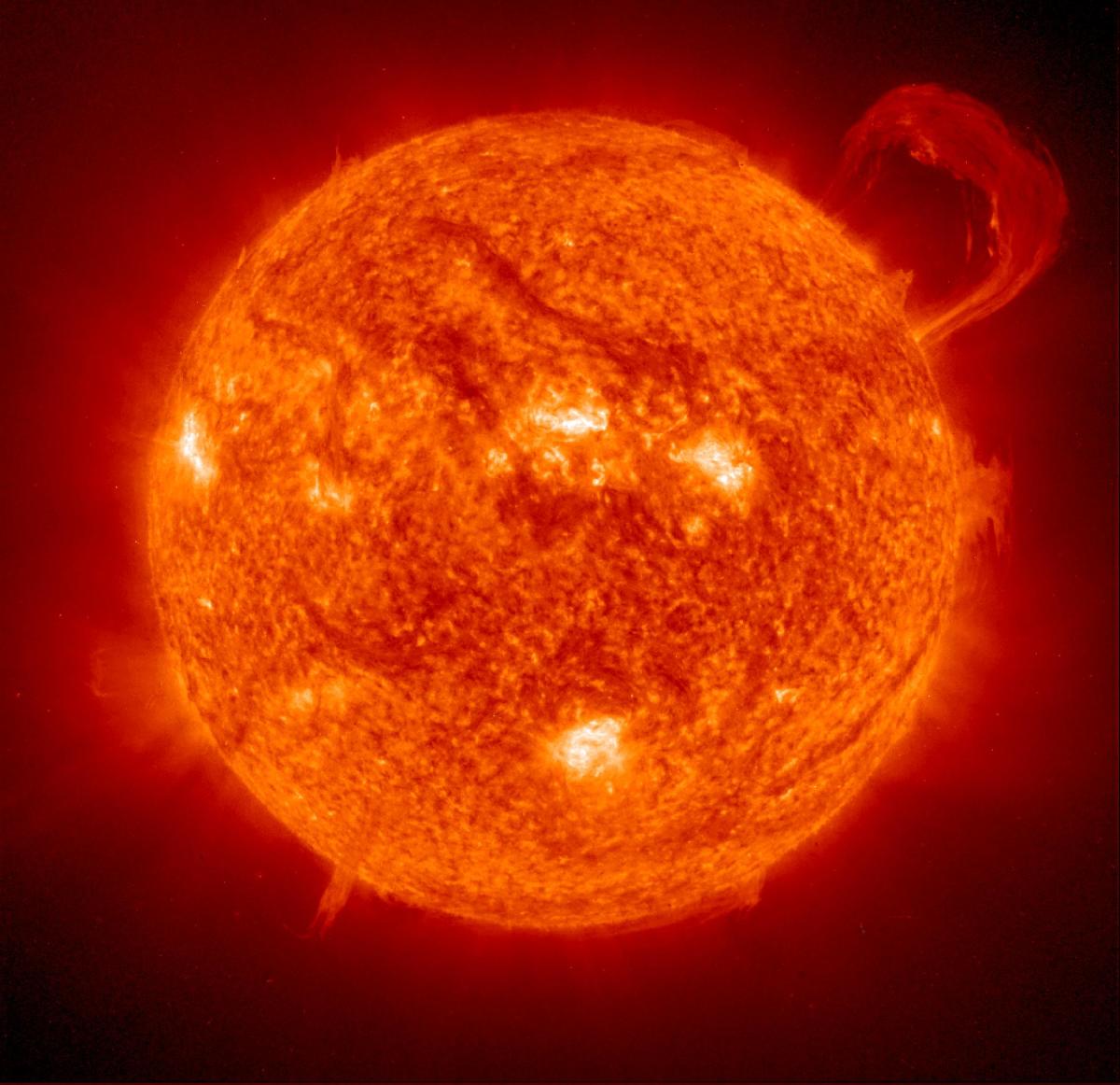 Another image of the Sun, with solar flares. This picture is imaged by SOHO - the Solar and Heliospheric Observatory