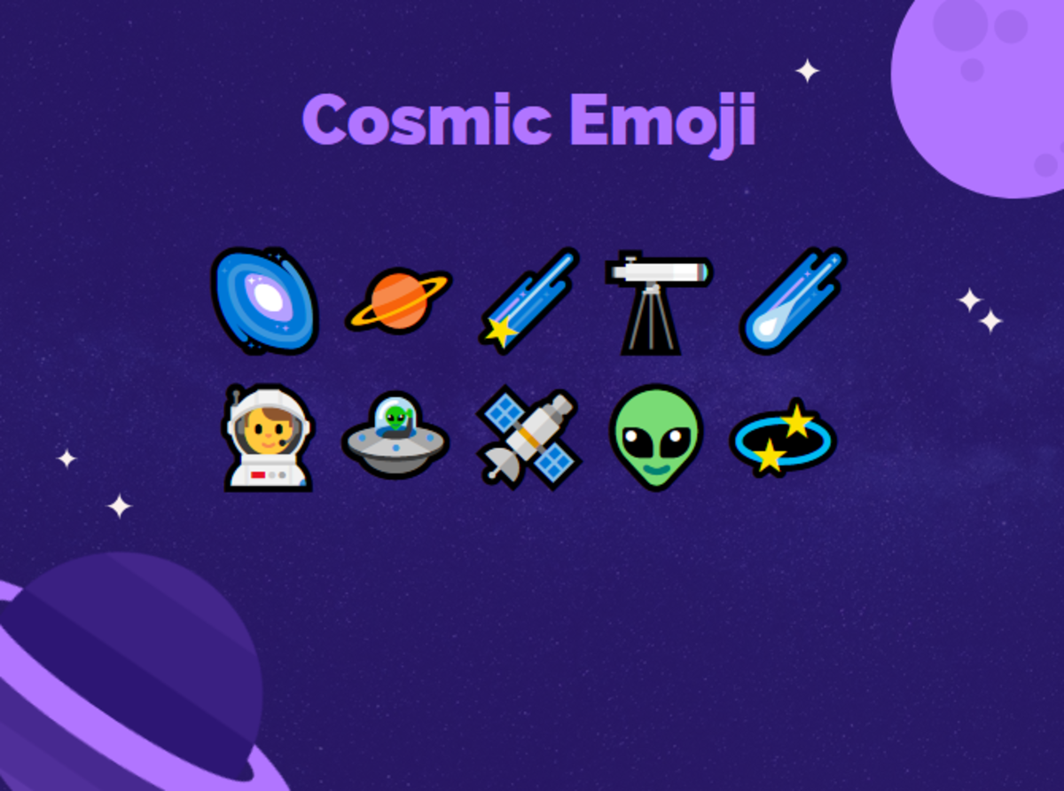 Here are some examples of cosmic emoji!