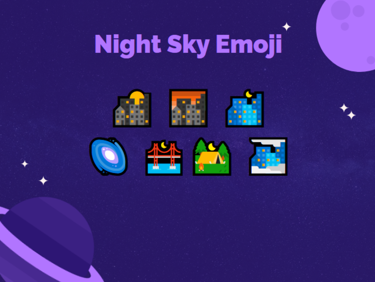 Here are some examples of night sky emoji!