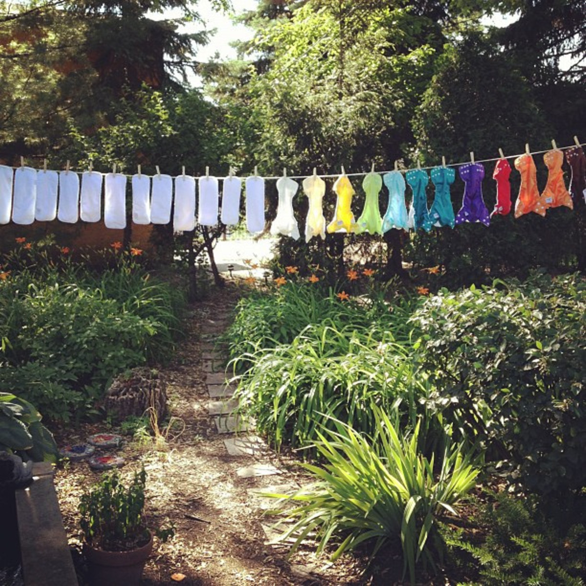 Line drying diapers in the sun also helps with stain removal.