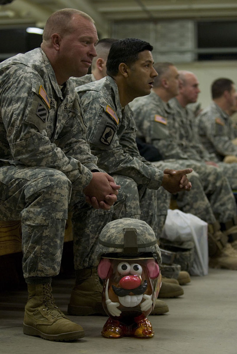 Even the Army likes Mr. - or Sgt. - Potato Head. The toy is part of Operation Toy Drop, given by Sgt. Jeffrey Reick of the 301st Psychological Operation Company (Airborne).
