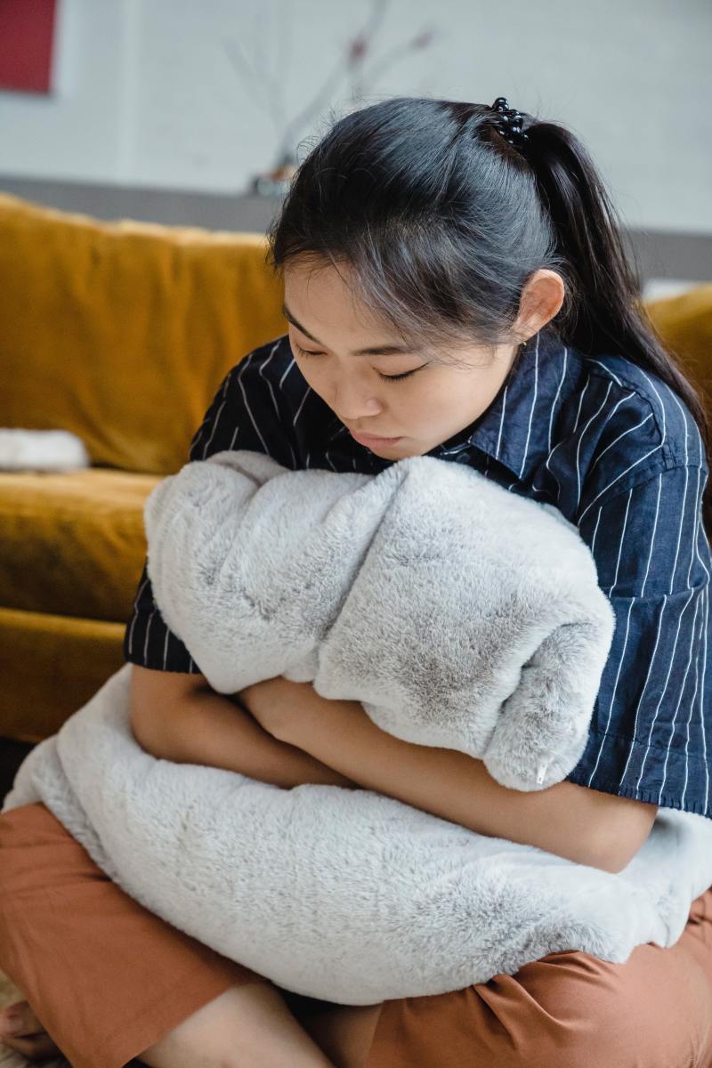 Hold a pillow against your chest if you need to cough