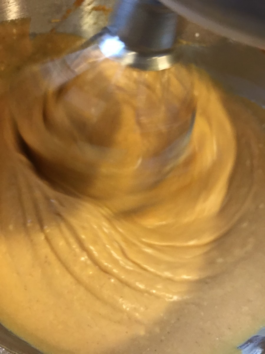 Once setting aside a bit of the cream cheese mixture, add all remaining ingredients except the milk and mix until smooth. Scrape down the sides of the bowl as you work.