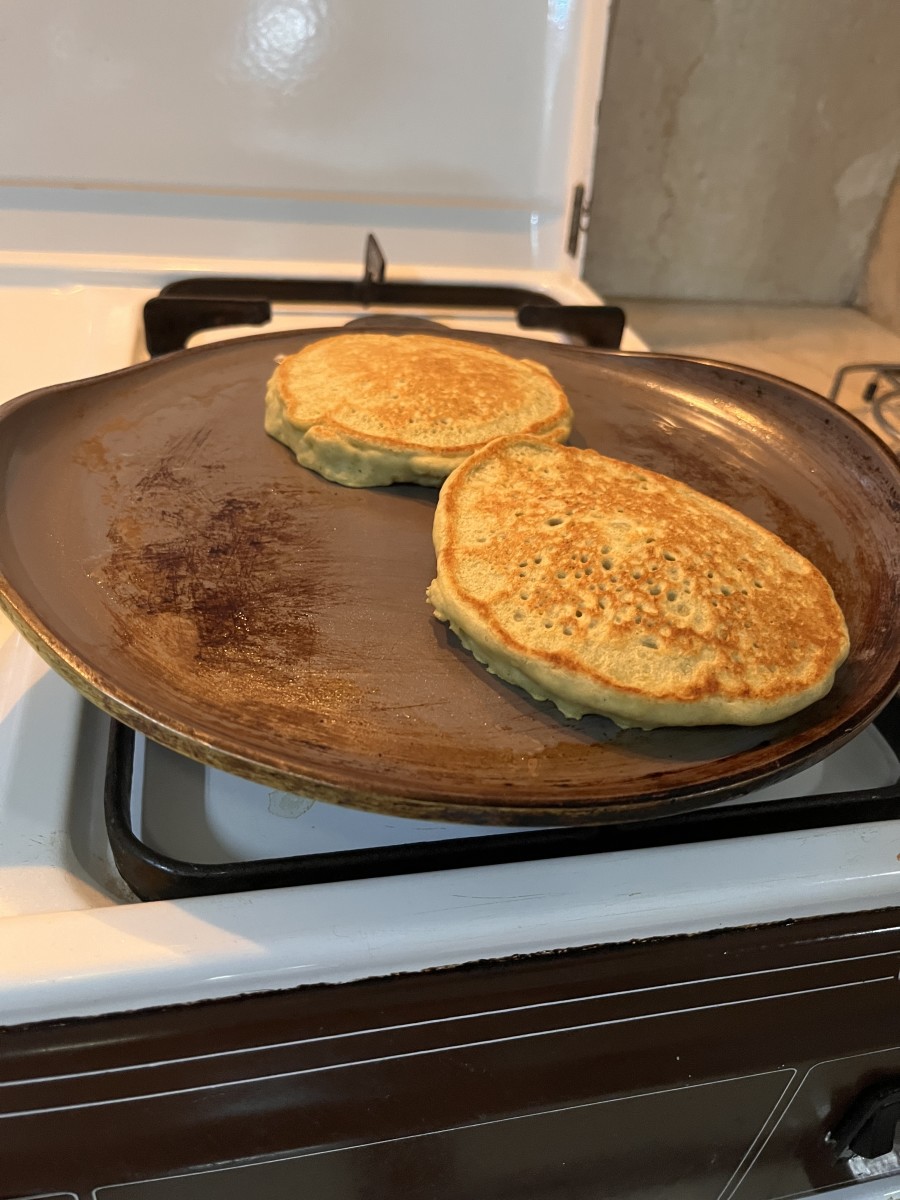 Matcha Green Tea Brown Rice Flour Pancakes Delishably