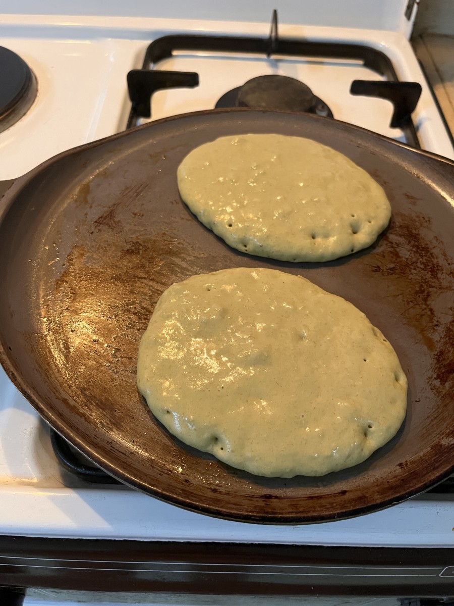 Matcha Green Tea Brown Rice Flour Pancakes Delishably
