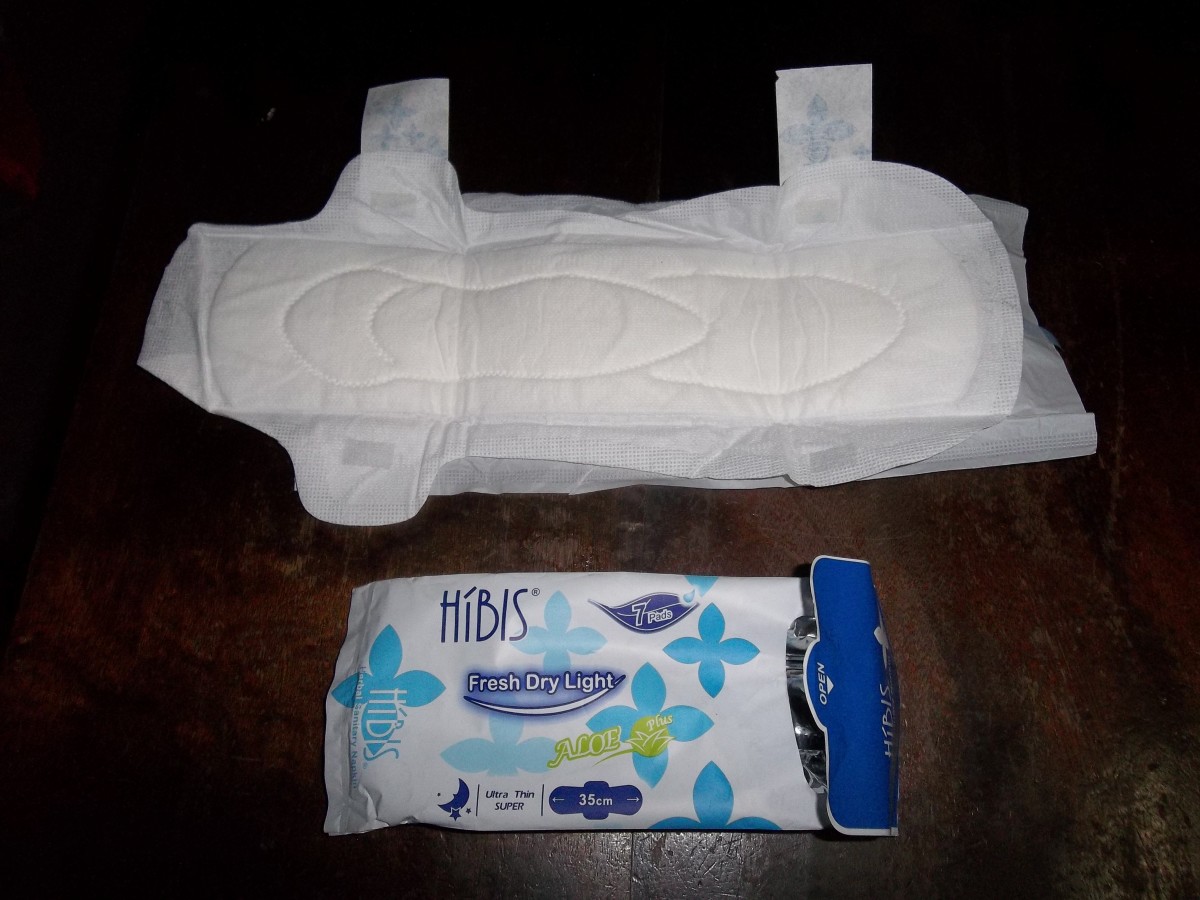 An imported sanitary pad from a pack of 7