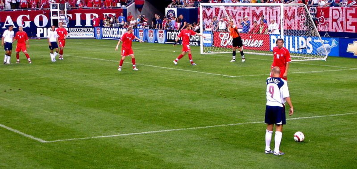 An example of an indirect free kick.