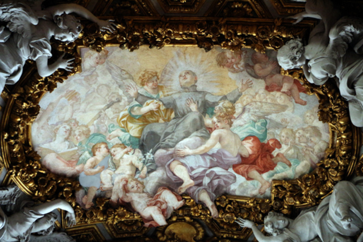 The glory of St. Stanislas Kostka, by Giovanni Odazzi, Sant'Andrea al Quirinale