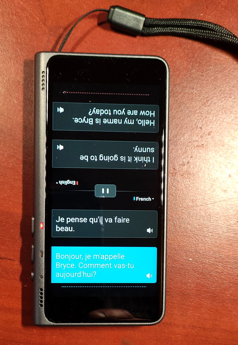 Chat Translation mode displaying French language side