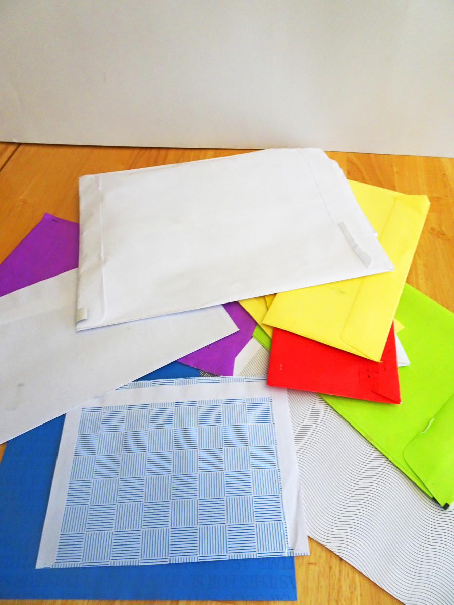 Save the junk mail envelopes that come in colors or in patterns.