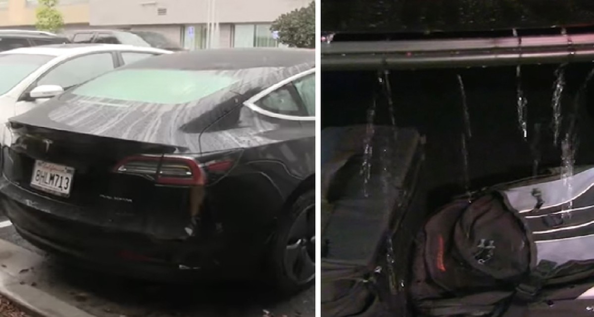 Where water might enter the Model 3 trunk