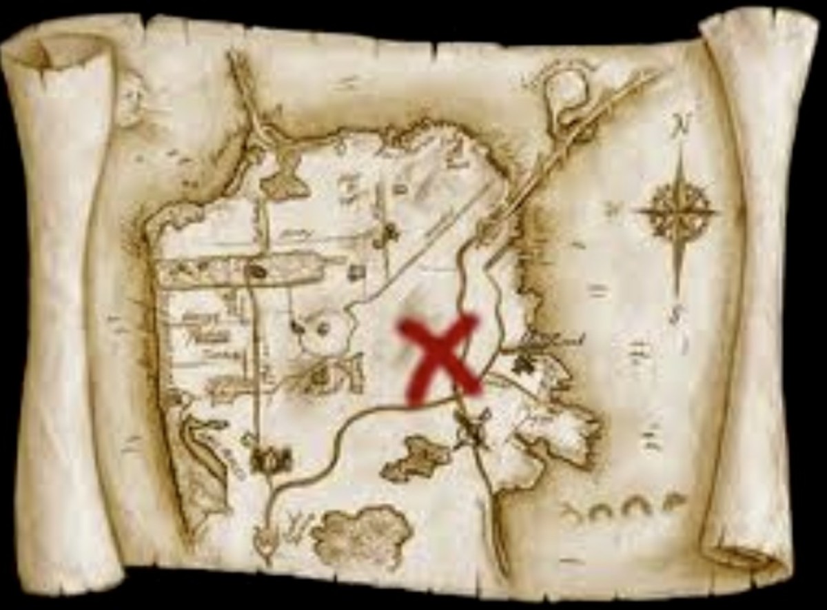 Старая Пиратская карта сокровищ
