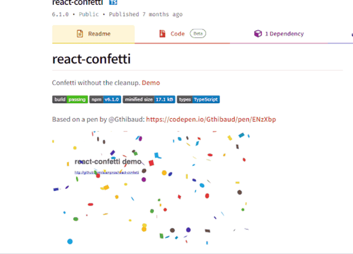 If you'd like to add a confetti effect to your page, I'd recommend this NPM library!