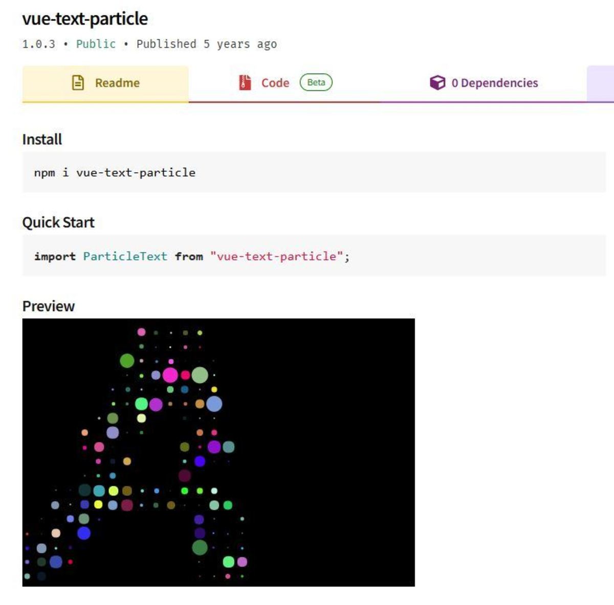 Vue Text Particle is a cool library for adding text particle animations!