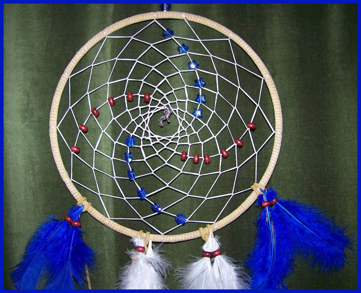 Handmade Dream Catcher Native American Beads Authentic Dreamcatcher Crochet