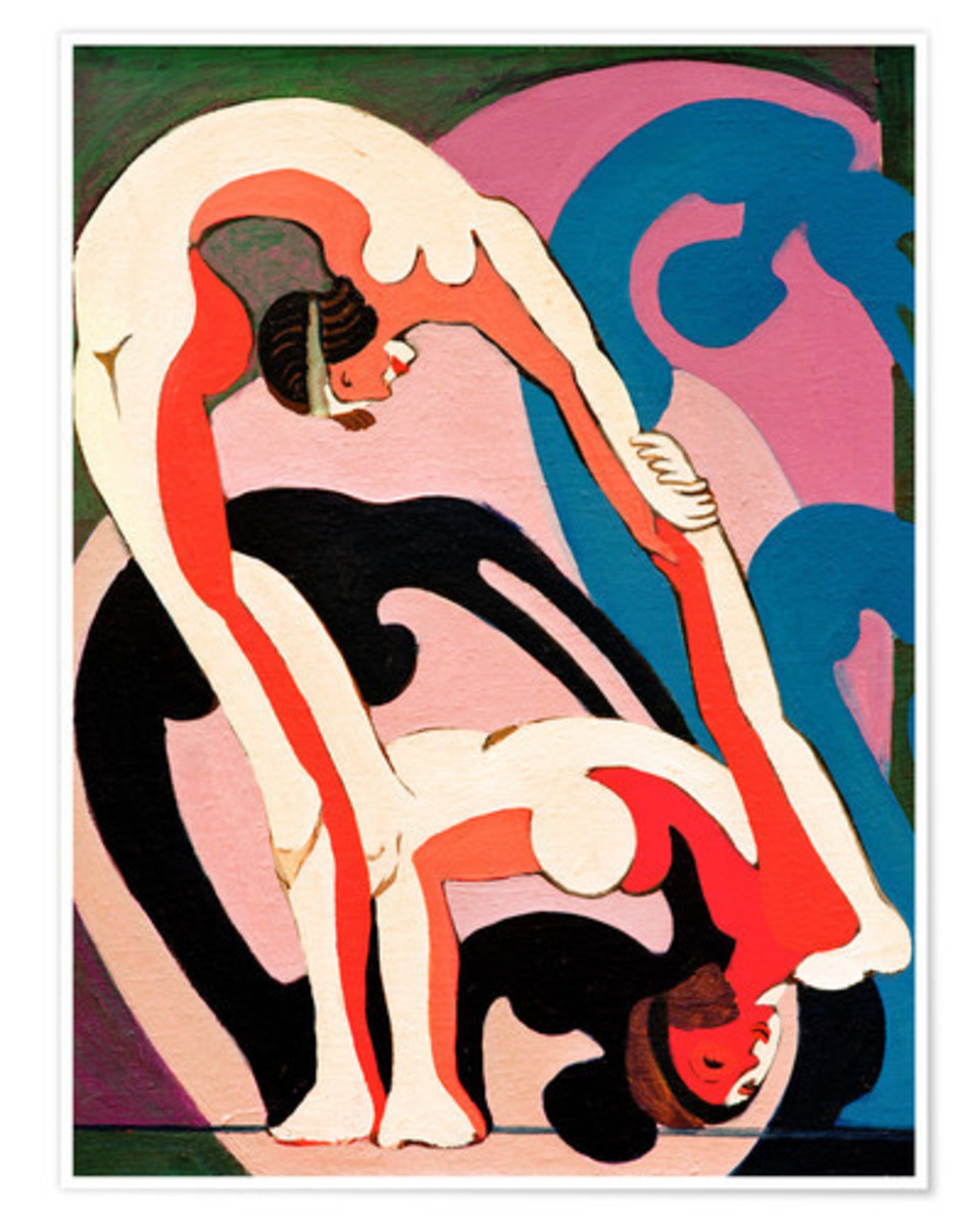Acrobat pair by Ernst Ludwig Kirchner