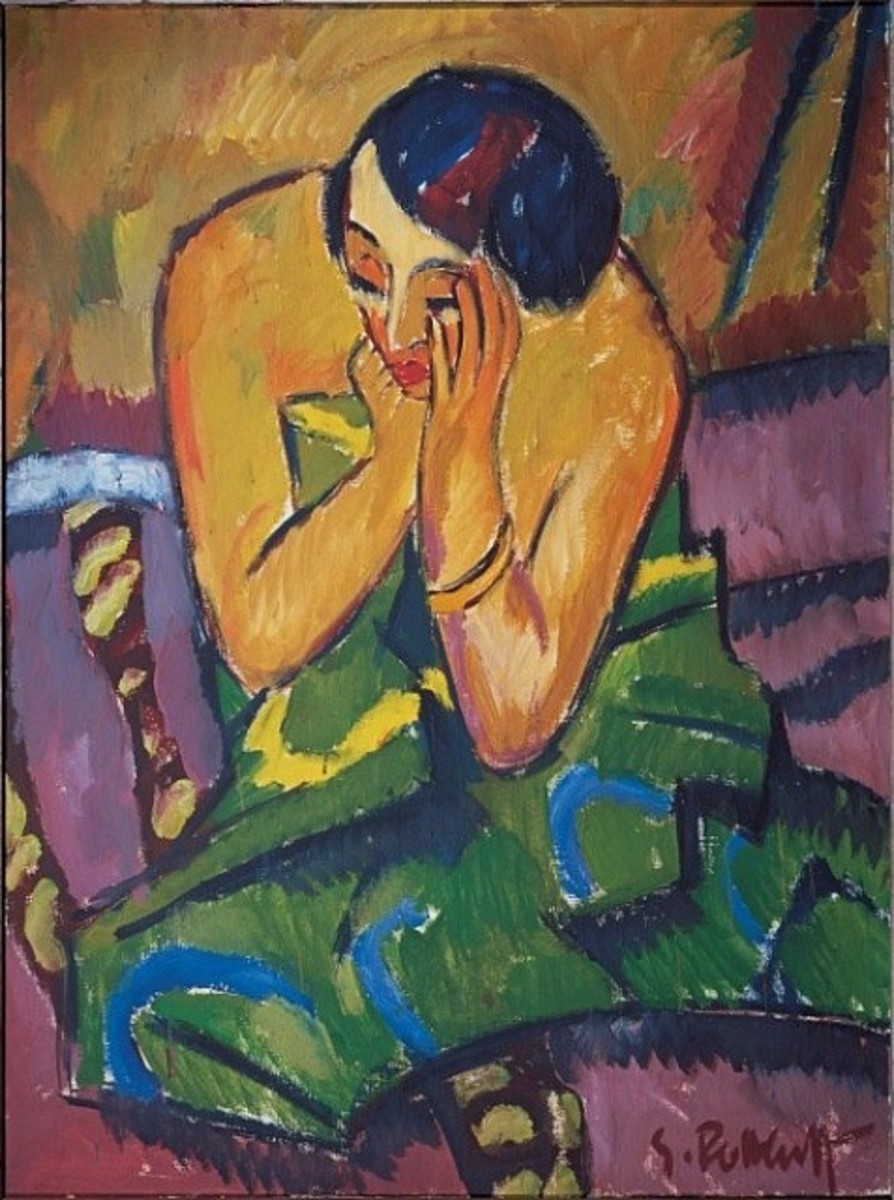 Karl Schmidt-Rottluff (German, 1884-1976), Sinnende Frau [Reflective Woman], 1912. Oil on canvas