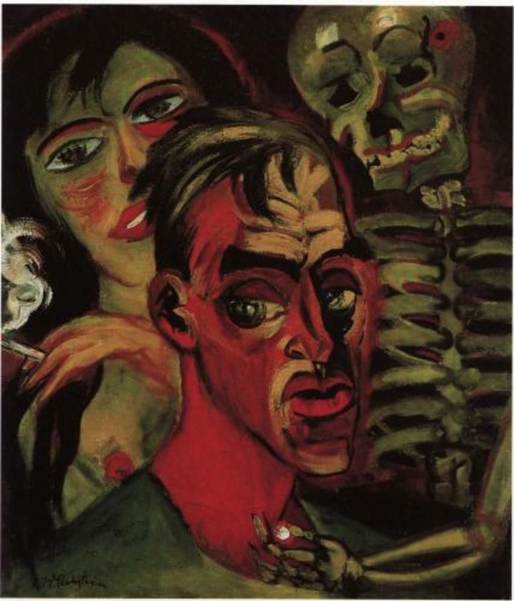Hermann Max Pechstein, Self-Portrait with Death
