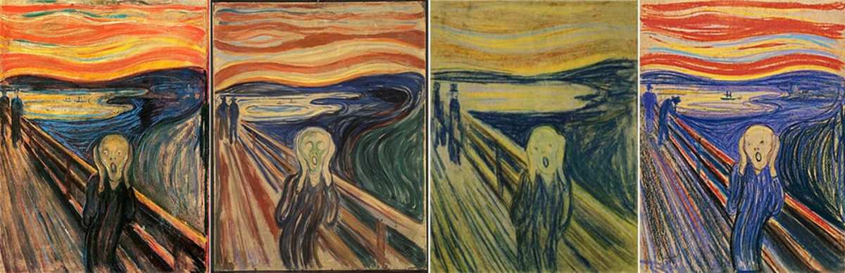 Different variation of The Scream