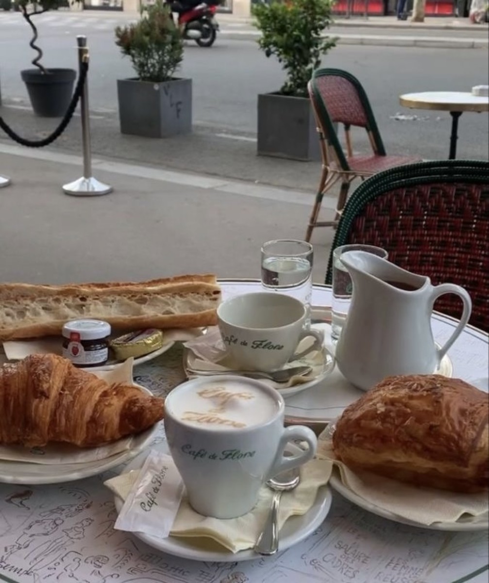 Morning breakfast in Paris