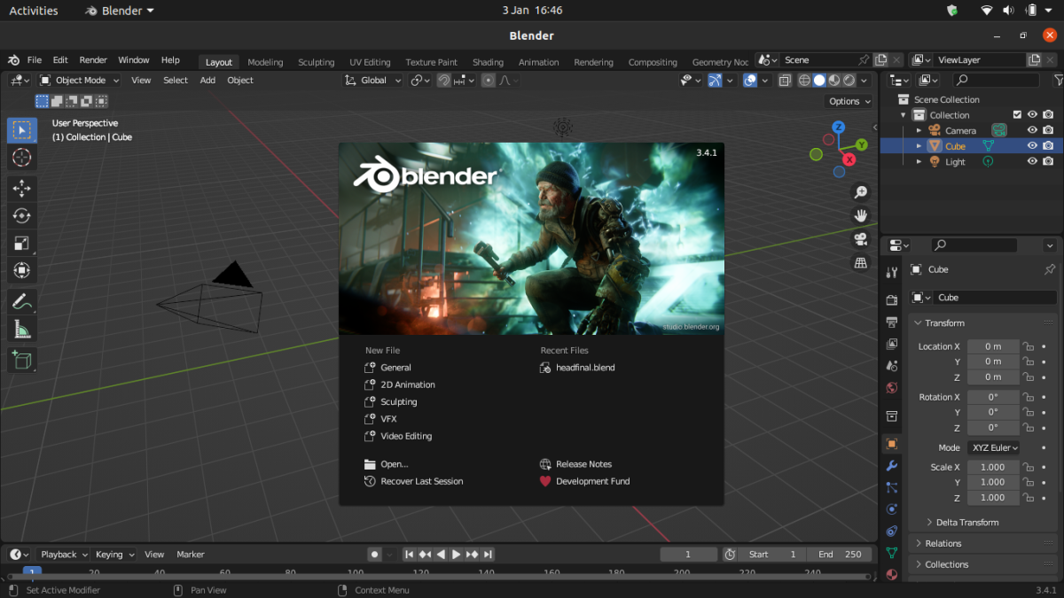 Blender, a 3D graphics software tool