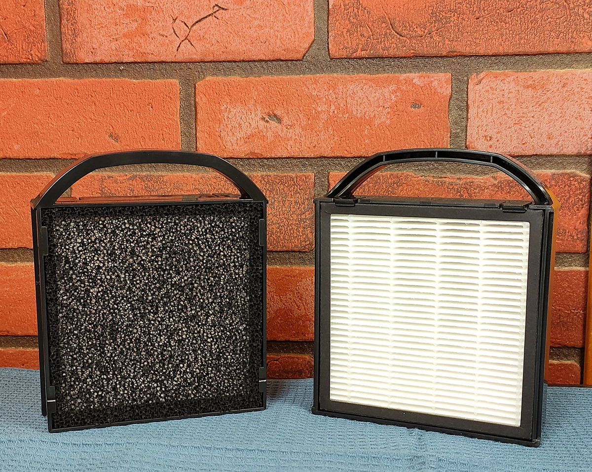 Front and back view of the HEPA filters