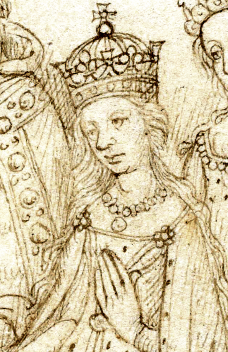 Catherine depicted in the 15th century Beauchamp Pageants.