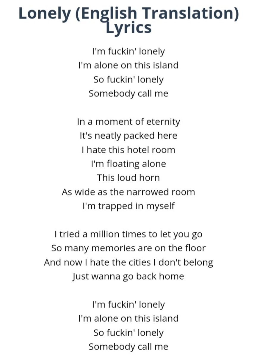Alone (English Translation) – Jimin