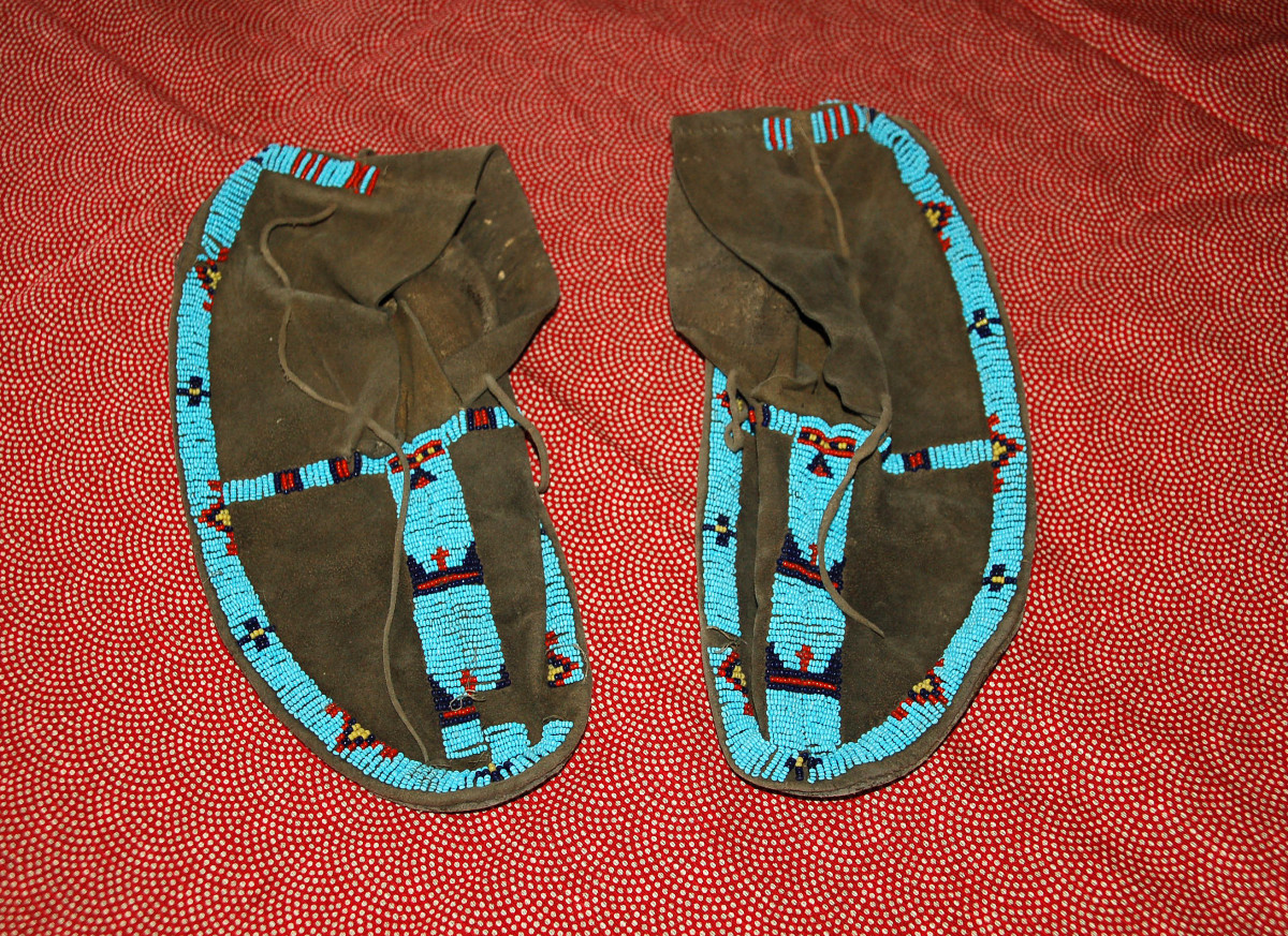 A pair of old moccasin