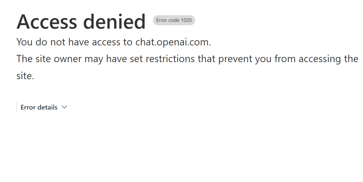 Frustrated by ChatGPTs' Access Denied Message? 