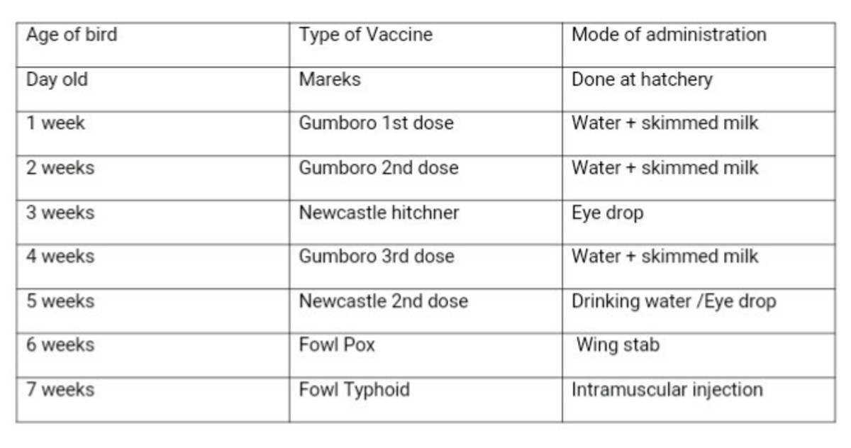 Table 2: Local Chicken Vaccination Program