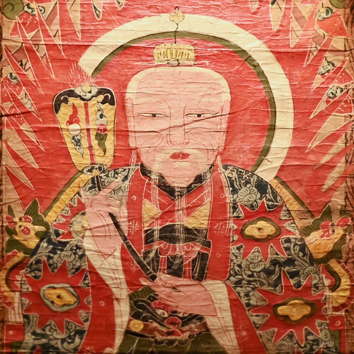 Taishang Laojun, also known as Daode Tianjun, is one of the highest divinities in the Taoist pantheon. Laozi, the Warring States Era philosopher who founded Taoism, is believed to be an avatar of Laojun.